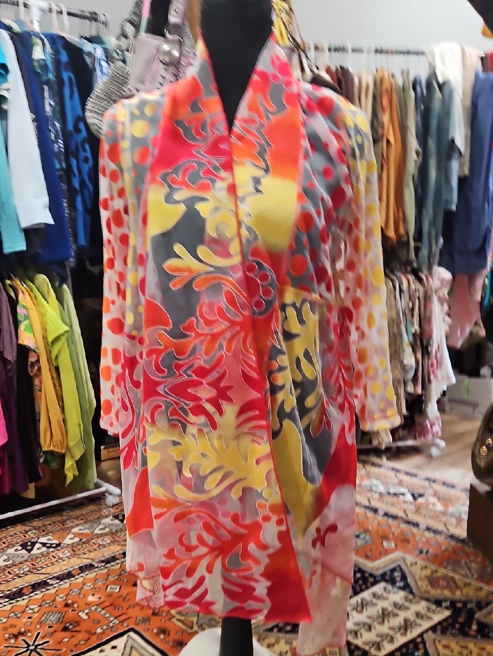 MULTIPLES  Multicolor Floral Swimsuit Cover Up. Vibrant Colors. Size PM